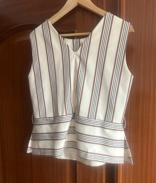 Conjunto Roberto Verino falda y top rayas