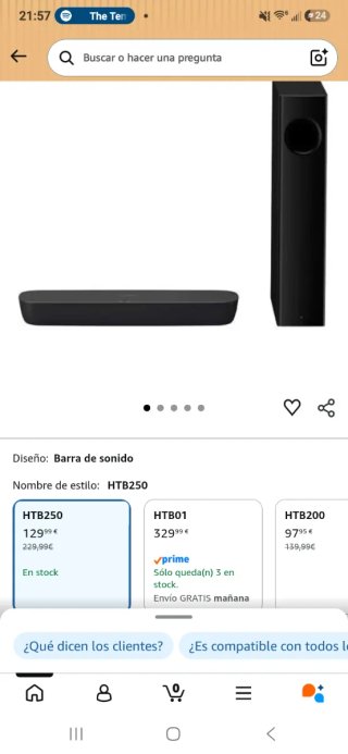 Panasonic SU-HTB250 subwoofer (leer descripcion)