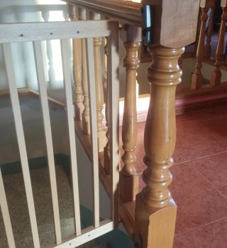 Barrera seguridad bebé madera escaleras