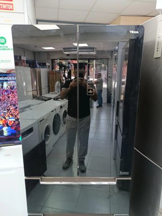 Nevera Combi Cristal Negro Garantía + Transporte