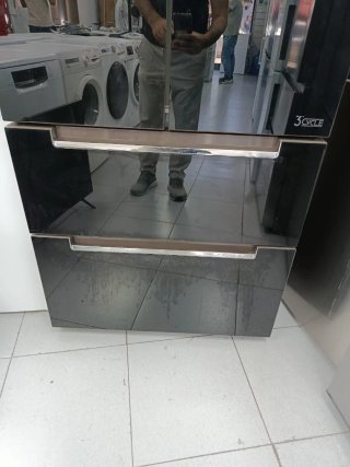 Nevera Combi Cristal Negro Garantía + Transporte