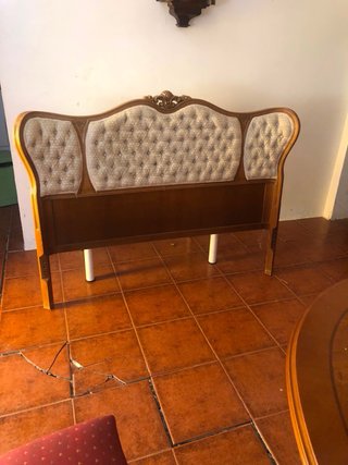 Cabecero de cama 135 cm beige y madera