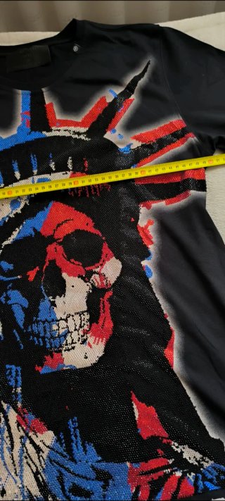 Philipp Plein Camiseta Negra Estatua Libertad XL
