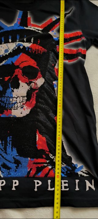 Philipp Plein Camiseta Negra Estatua Libertad XL