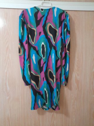 Vestido estampado manga larga talla XS