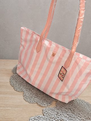 Bolso Victoria's Secret Rayas Rosas y Blancas