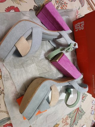 Sandalias Refresh Azul y Rosa Tacon