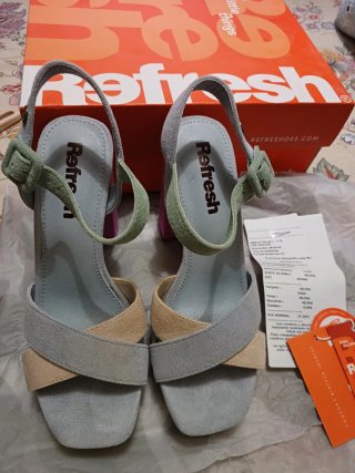 Sandalias Refresh Azul y Rosa Tacon