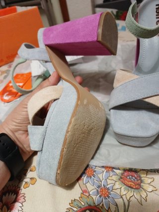 Sandalias Refresh Azul y Rosa Tacon
