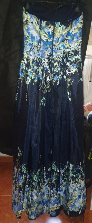 Vestido de fiesta floral azul