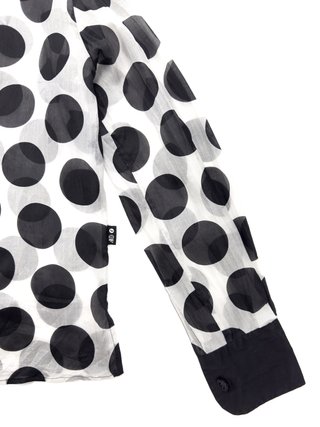 Gianfranco Ferre 90s Sheer Maxi Polka Dot Shirt