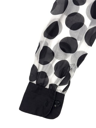 Gianfranco Ferre 90s Sheer Maxi Polka Dot Shirt