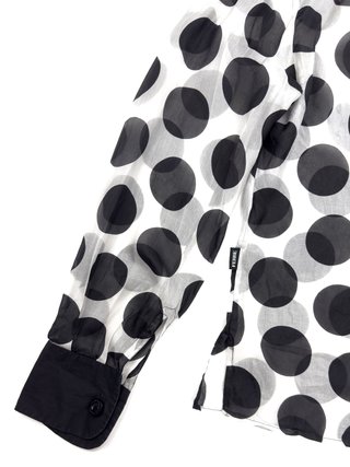 Gianfranco Ferre 90s Sheer Maxi Polka Dot Shirt