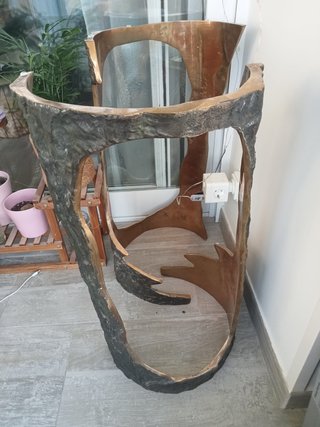 2 Patas Mesa Comedor Bronce Metal