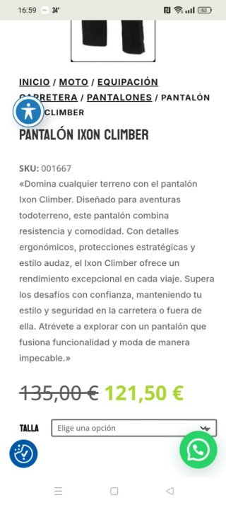 Pantalón de moto Ixon Climber