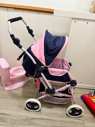 Carrito  de juguete rosa y azul