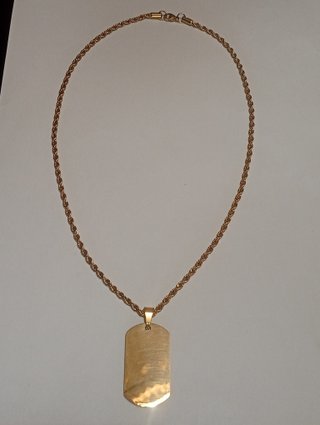 Collar Chapa Chapado Oro 18K Acero Inoxidable