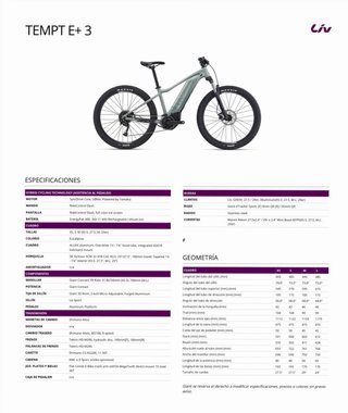 Bicicleta Eléctrica Montaña LIV Mujer Talla S