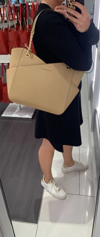 Bolso Michael Kors Jet Set Beige/Oro