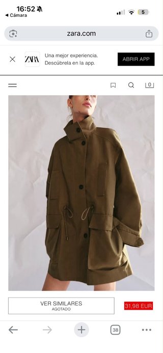 Chaqueta Zara Talla S Mujer Marrón