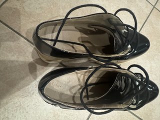 Scarpe donna nere con stelle argento