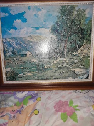 Óleo G. Esteban Paisaje Montaña