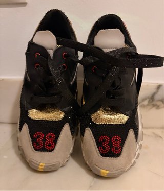 Zapatillas EXE Cuero Galácticas Negro/Oro