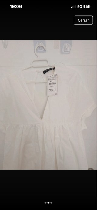 Vestido Zara Blanco con Mono Interior