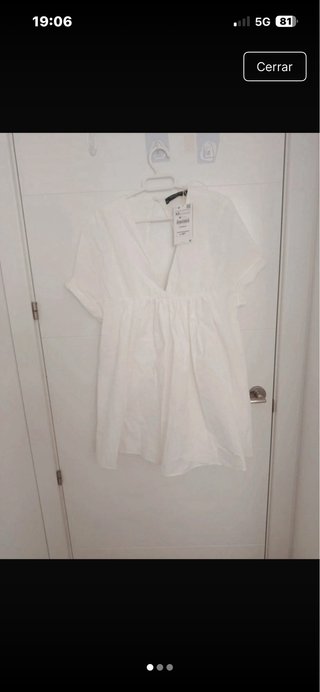 Vestido Zara Blanco con Mono Interior