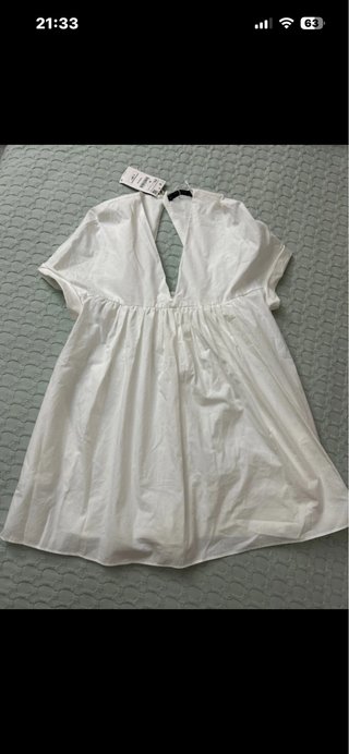 Vestido Zara Blanco con Mono Interior
