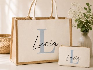 Pack bolso yute y neceser personalizado