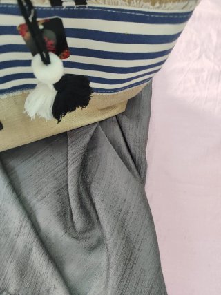 Bolso playero marinero beige y azul