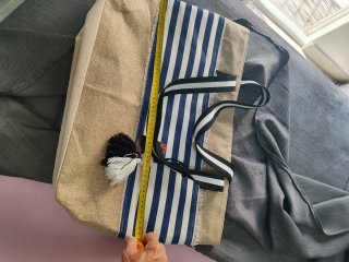 Bolso playero marinero beige y azul