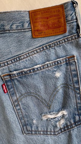 Levi's 501 S Vaqueros Roturas Mujer Azul Clar W 27