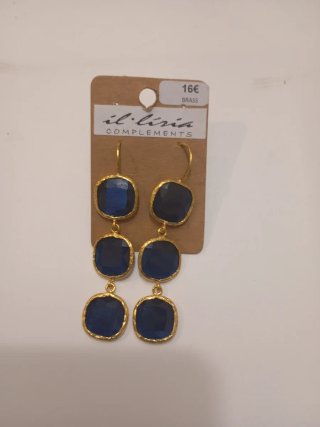 Pendientes il. liria dorados y azules