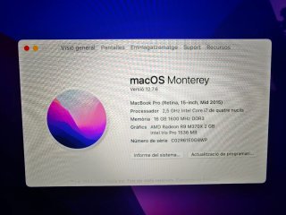 MacBook Pro Core i7 Plata 15'.