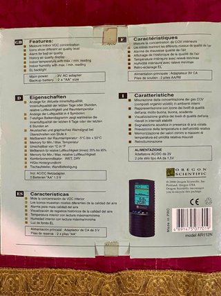 Oregon Scientific AR112N Monitor Qualità Aria