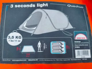 Tienda campaña Quechua 3 seconds