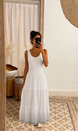 Vestido Ibicenco Blanco Talla Única