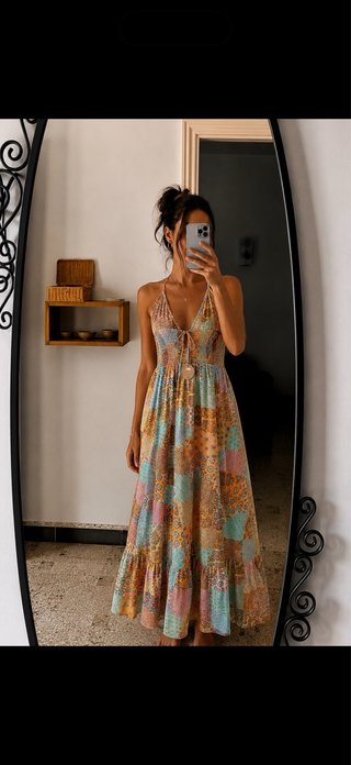Vestido Ibicenco Multicolor Talla Única