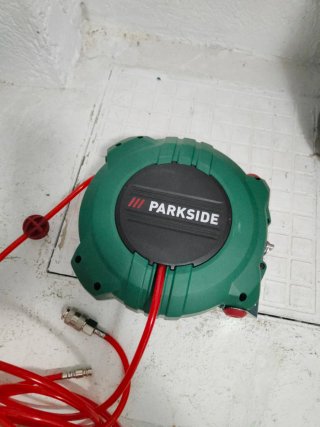 Carrete Manguera Aire Comprimido Parkside