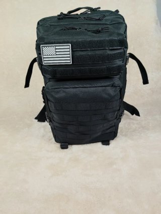 Mochila Táctica Militar Negra avion gym 45L.