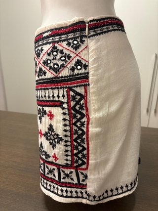 Falda mini bordada étnica/boho