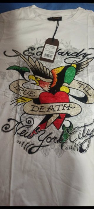 Ed Hardy Camiseta Blanca hombre talla L perfecta