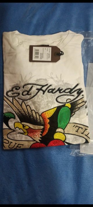 Ed Hardy Camiseta Blanca hombre talla L perfecta