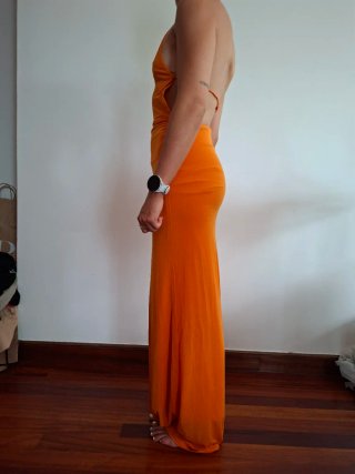 Vestido largo naranja