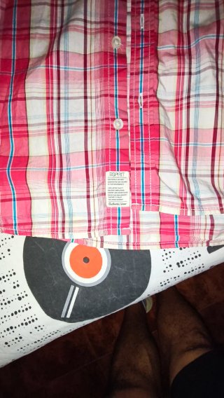 Camisa Esprit cuadros roja y blanca talla L