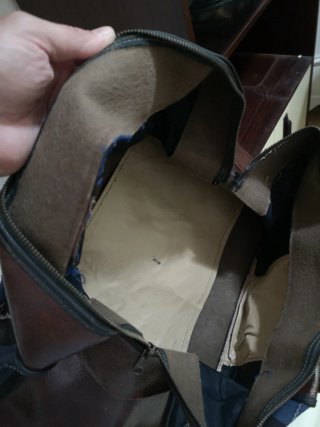 Bolso de viaje de cuero y tela