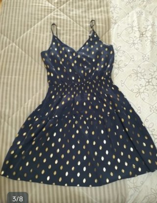 Vestido tirantes Boture talla L lunares dorados