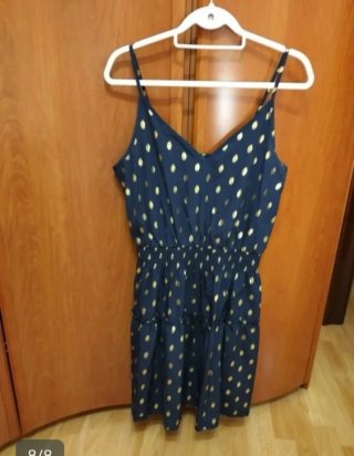 Vestido tirantes Boture talla L lunares dorados